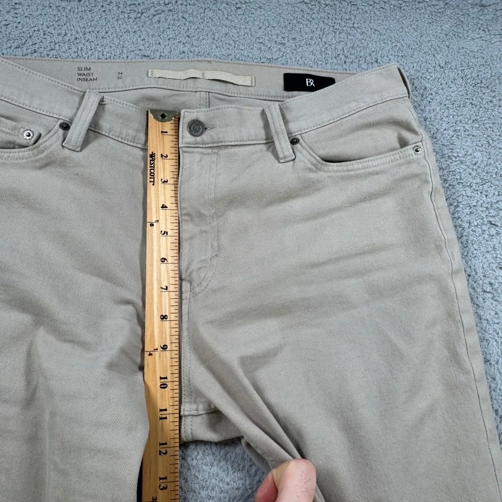 Banana Republic Slim Fit Khaki Pants‎ Mens 34x30 Tan Cotton Stretch Chinos